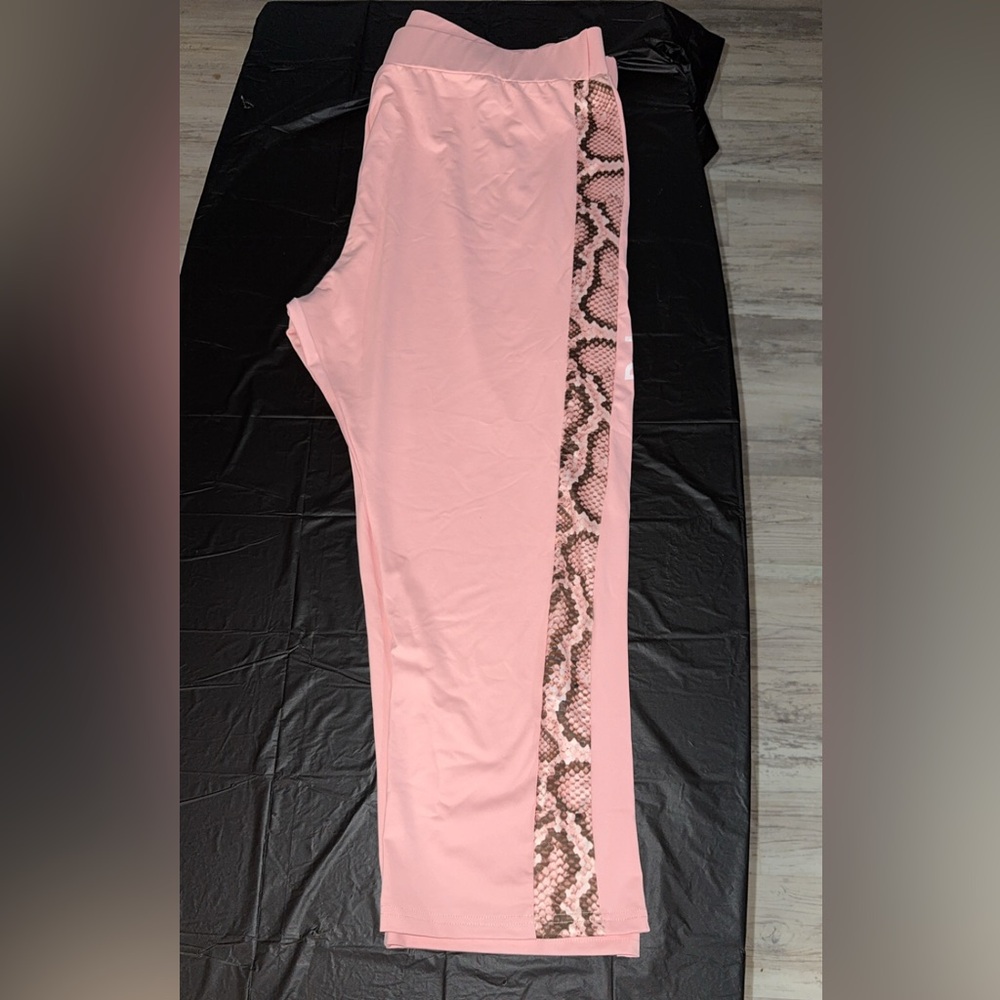 PTL plus size pink suede leggings